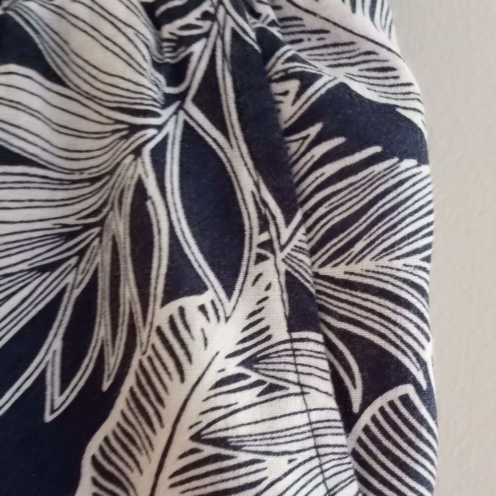 'Panama Jack' Wide leg Pant Size XL Linen Blend Navy/White Tropical Pockets EUC - Picture 9 of 10